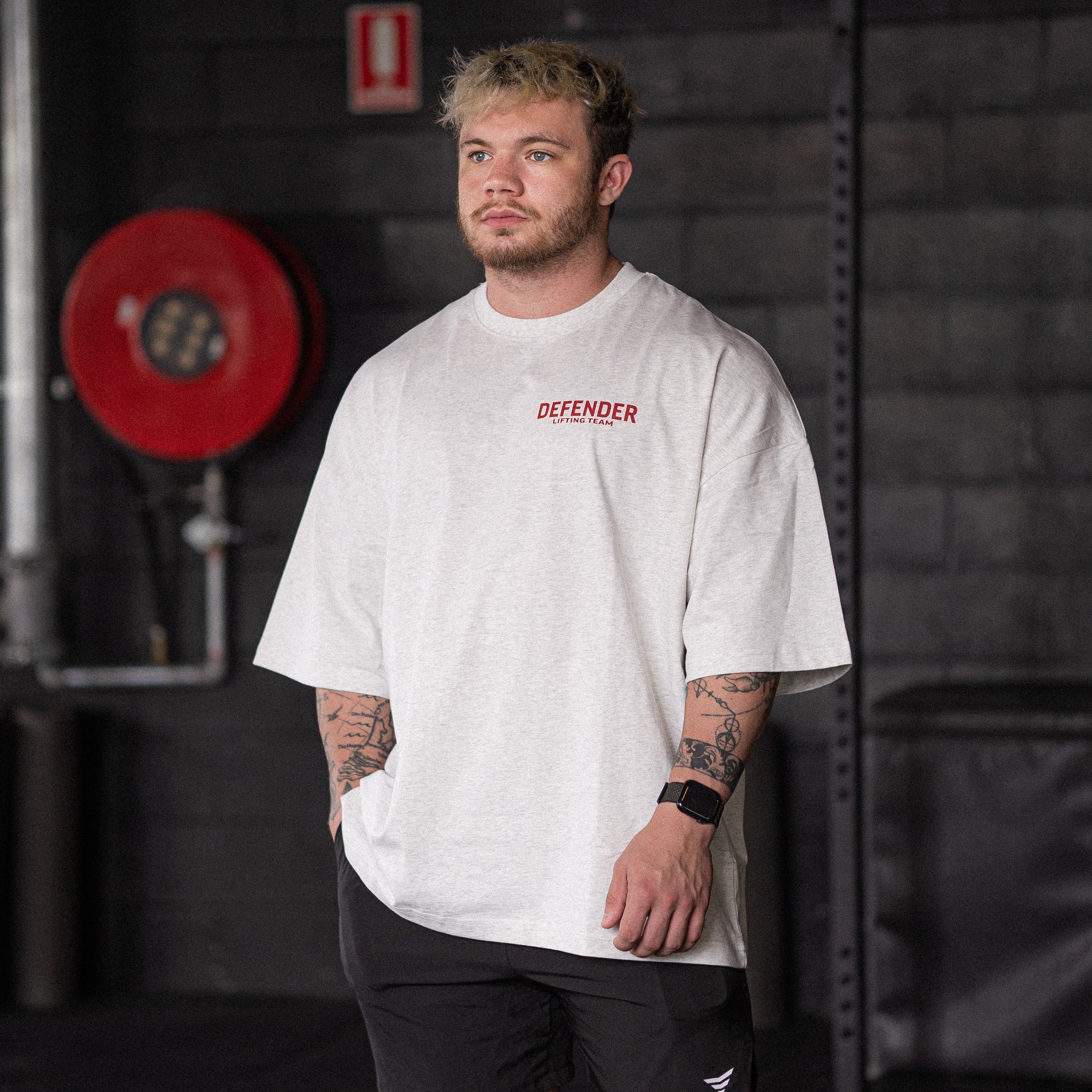 Lifting Team Oversize T-Shirt - Grey/Red