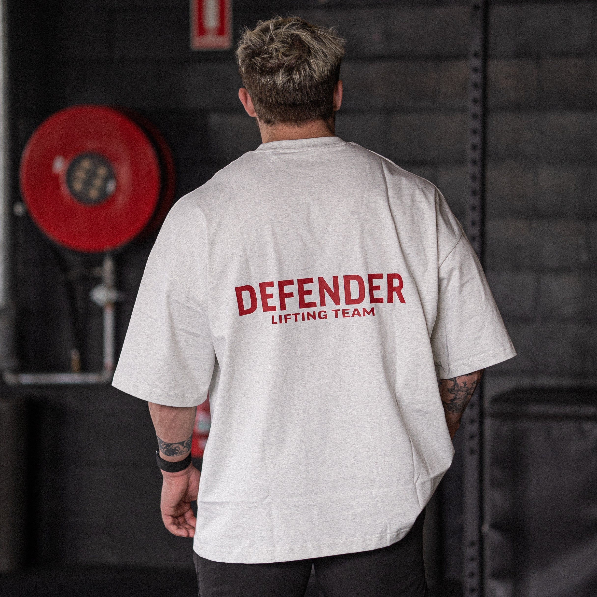 Lifting Team Oversize T-Shirt - Grey/Red