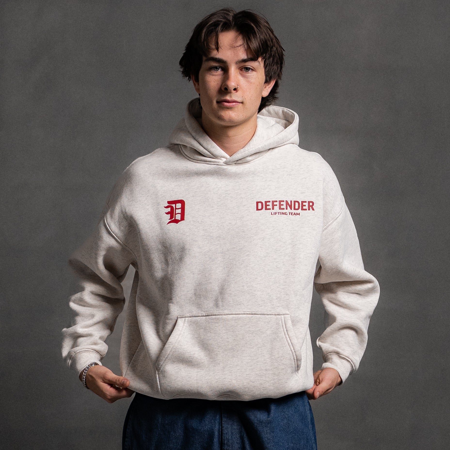 DF Logo Hoodie - White Marle