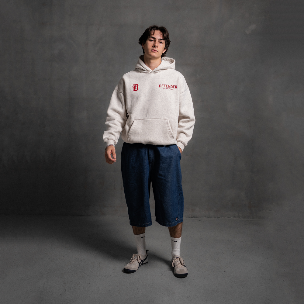 DF Logo Hoodie - White Marle