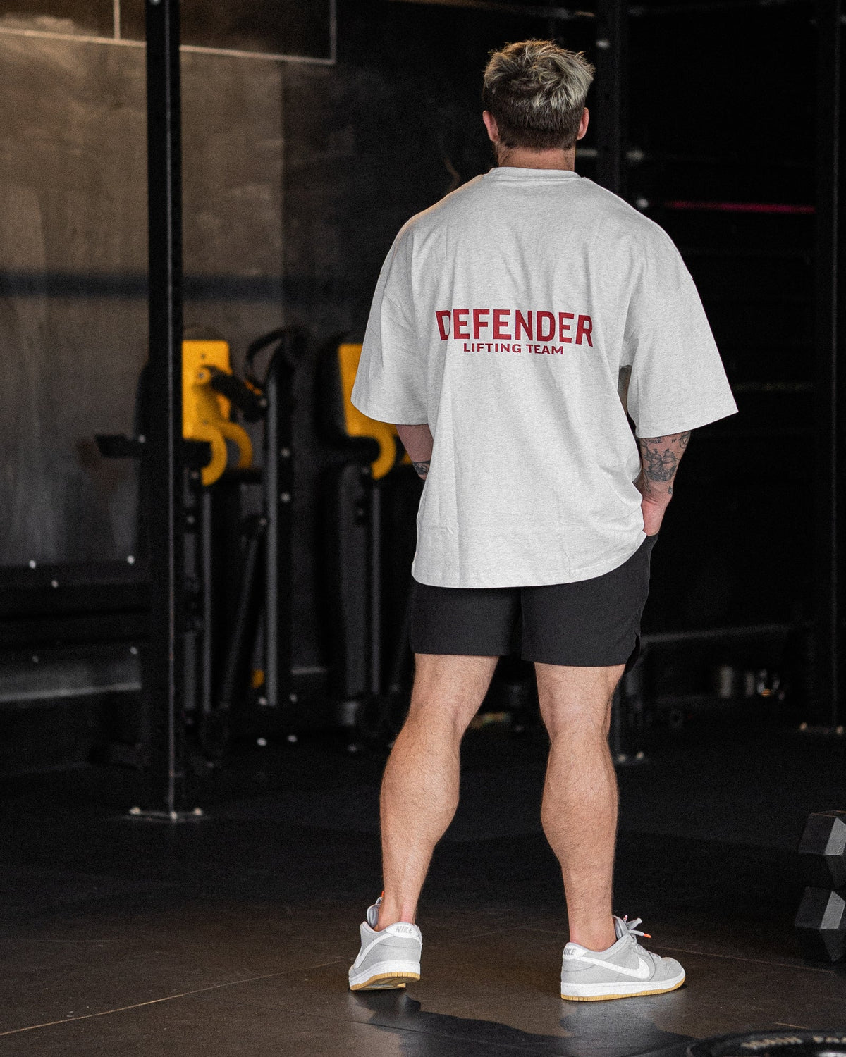 Lifting Team Tee White Marle x Red #Color_White Marle x Red